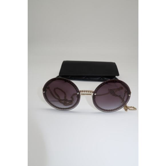 Chanel CH4245 Triple Chain Round Sunglasses Black - Picture 2 of 12